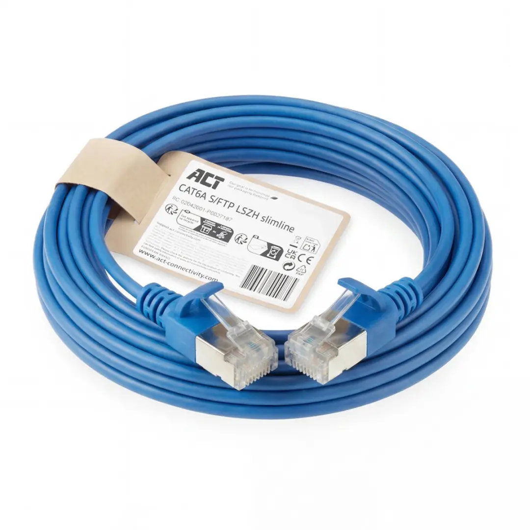 ACT DB7610 CAT6A Patchkabel 10m - Blauw