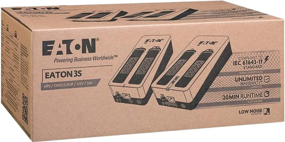 Eaton 3S700I UPS 700VA - 420W - 8 Stopcontacten - Zwart/Wit