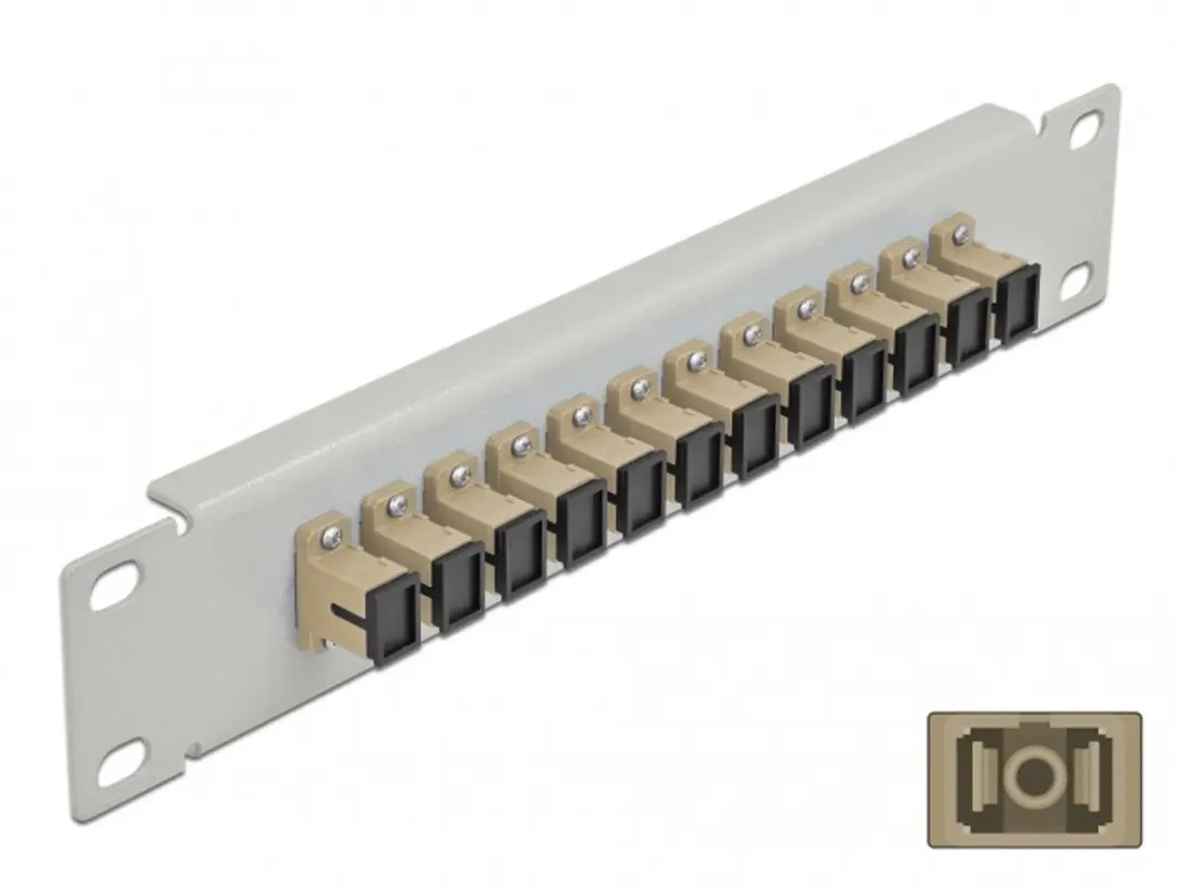 Delock 10" Fiber Optic Patch Panel 12 Port SC Simplex
