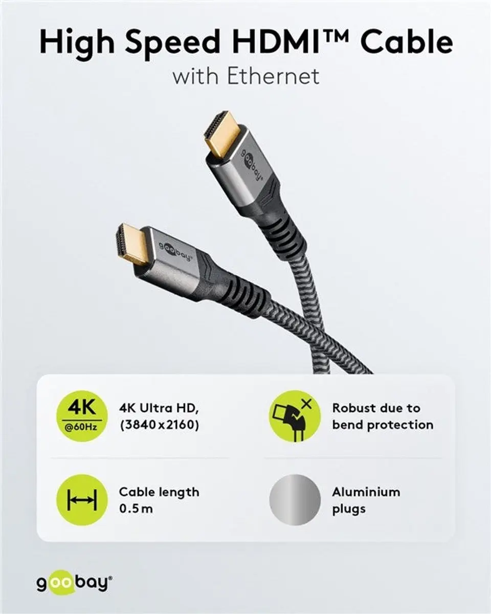 Goobay Plus HDMI Kabel 2.0 10m - 4K 60Hz HDR - Zwart