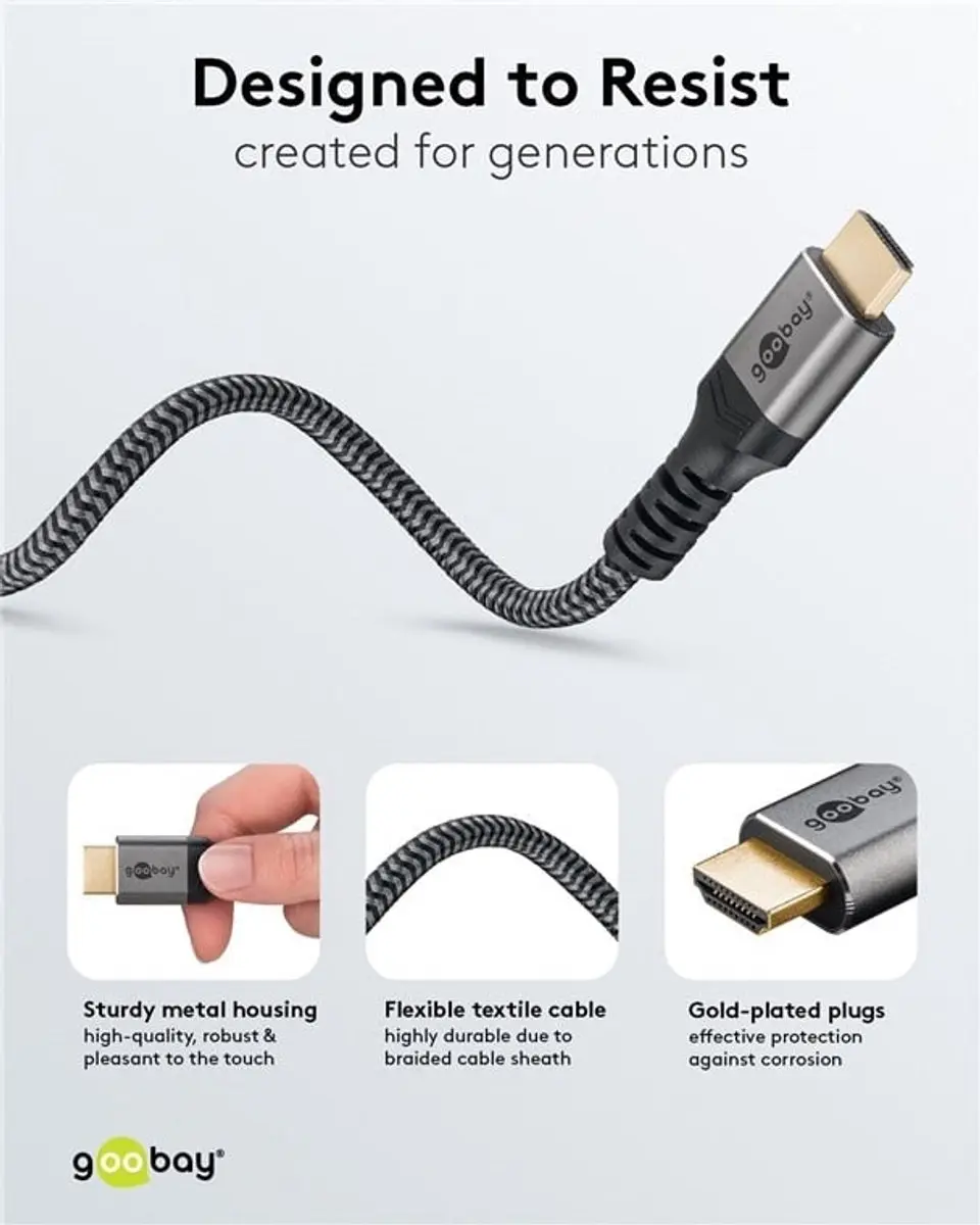 Goobay Plus HDMI Kabel 2.0 10m - 4K 60Hz HDR - Zwart