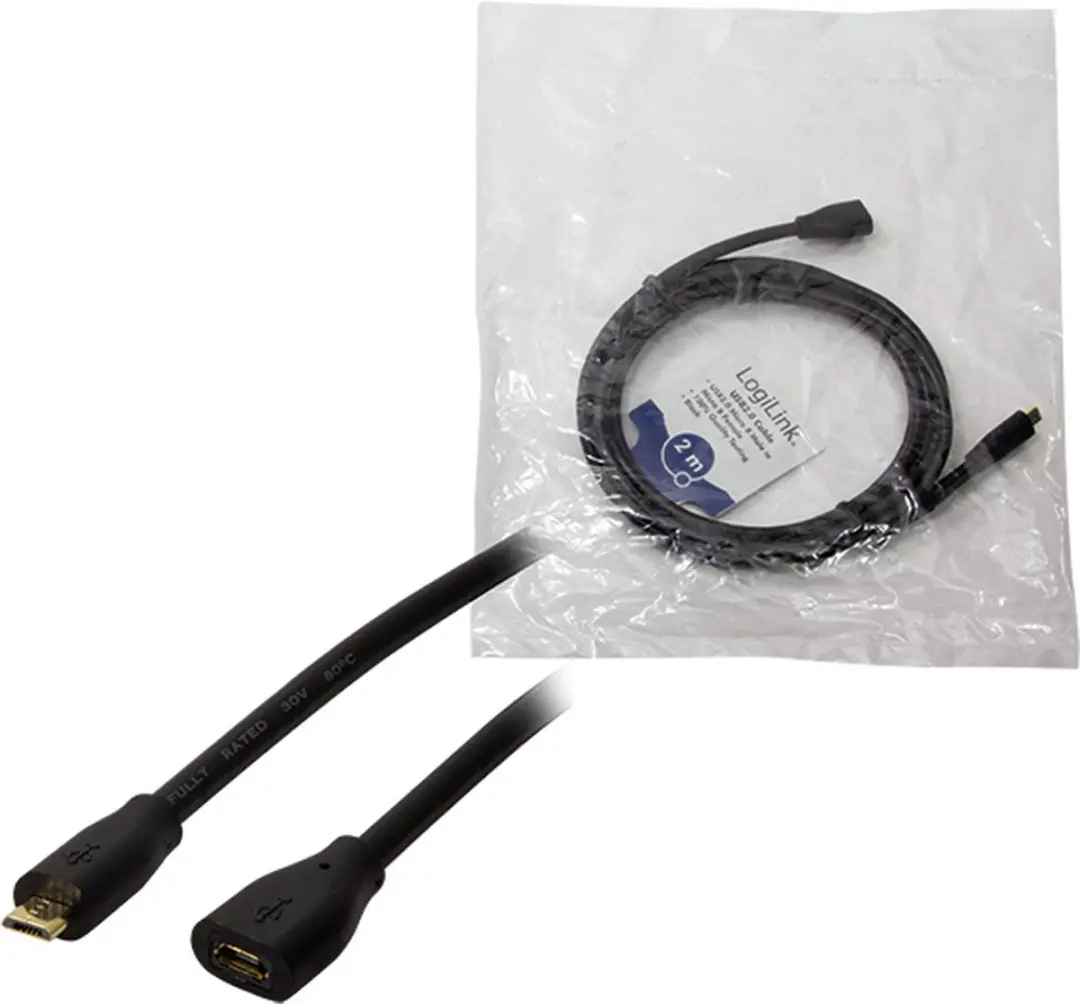 Logilink CU0123 USB 2.0 Kabel Micro-USB B - 2m - Zwart