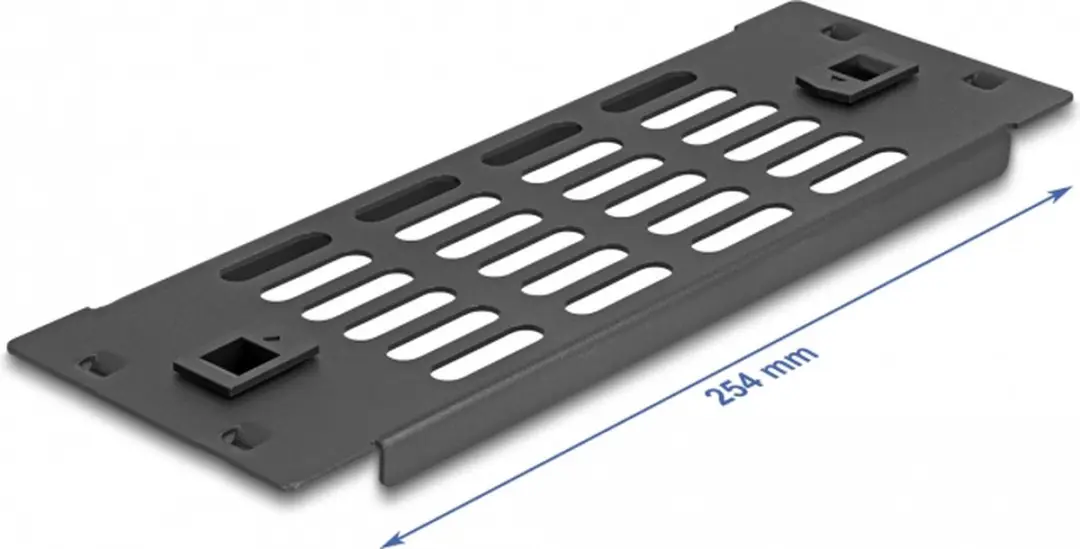 Delock 10 inch Ventilatiepaneel 2U - Toolfree - Zwart