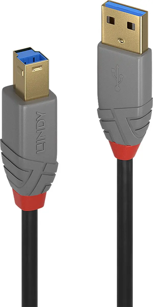Lindy 36742 USB-kabel USB-A naar USB-B 2.0m - Zwart