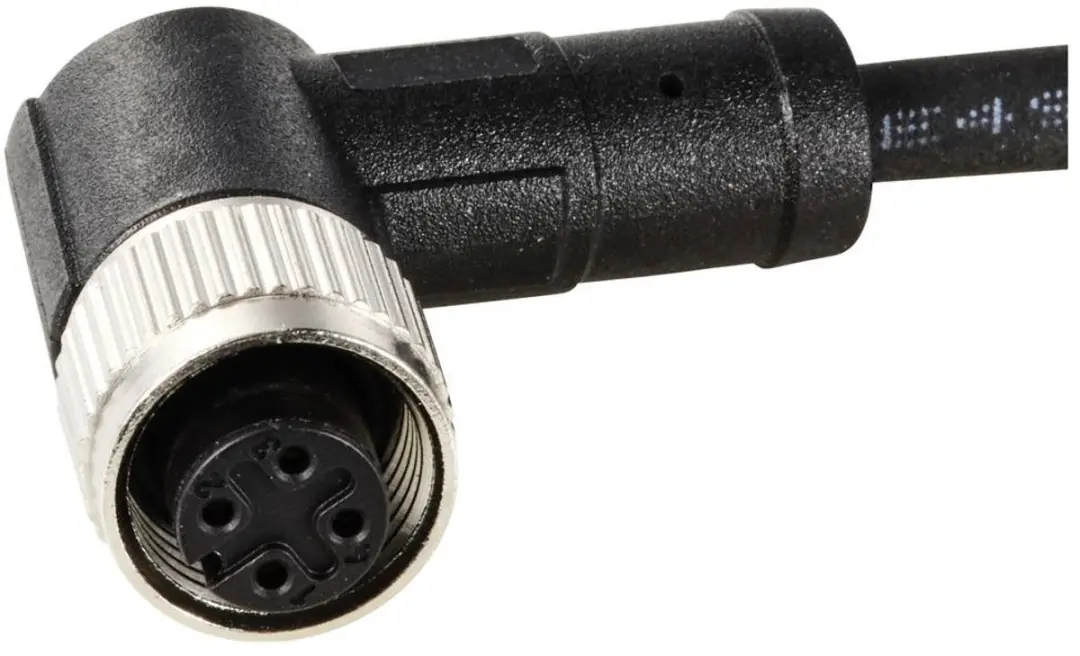 Tru Components TC-12833156 Sensor/Actuator M12 Kabel - 4-polig Haaks 2m - Zwart