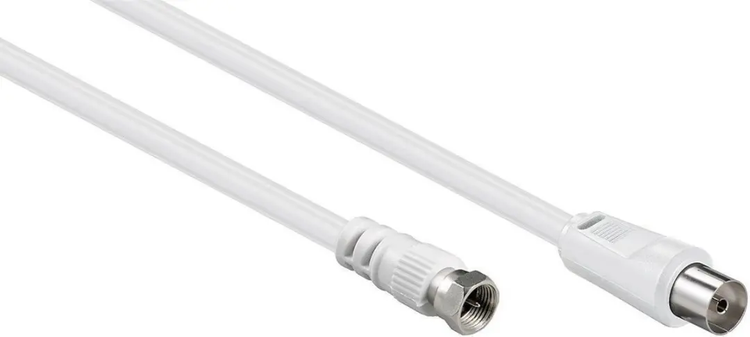 Goobay Coaxkabel IEC F-v Stekker Wit