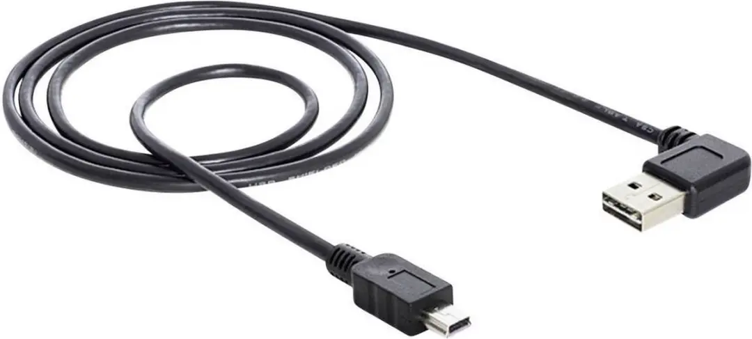 Delock USB 2.0 A Male naar Mini Male Kabel 1m - Zwart