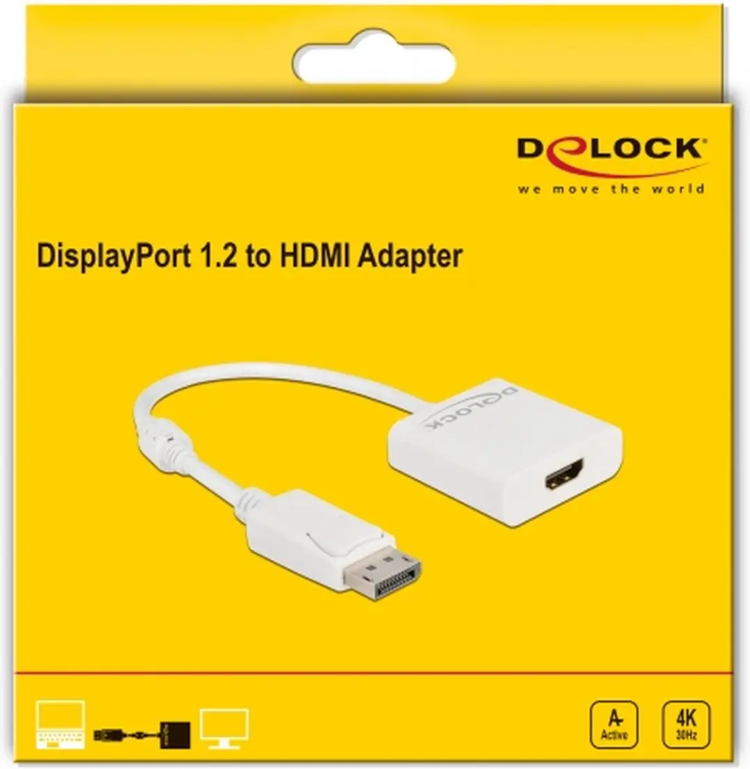 Delock DisplayPort 1.2 naar HDMI Adapter 4K - Wit
