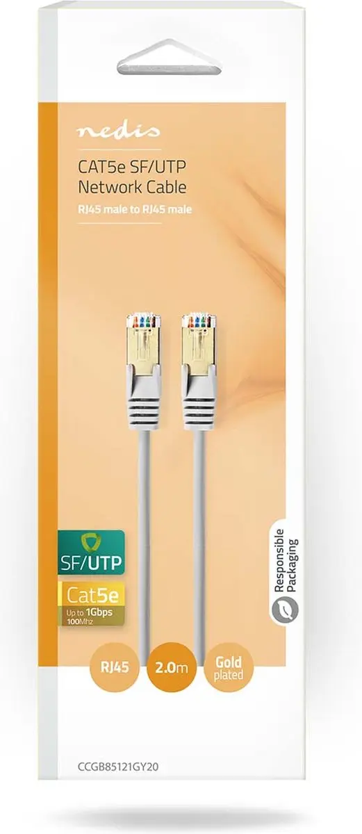 Nedis CAT5e Netwerkkabel CCGB85121GY20 - 2m - Grijs