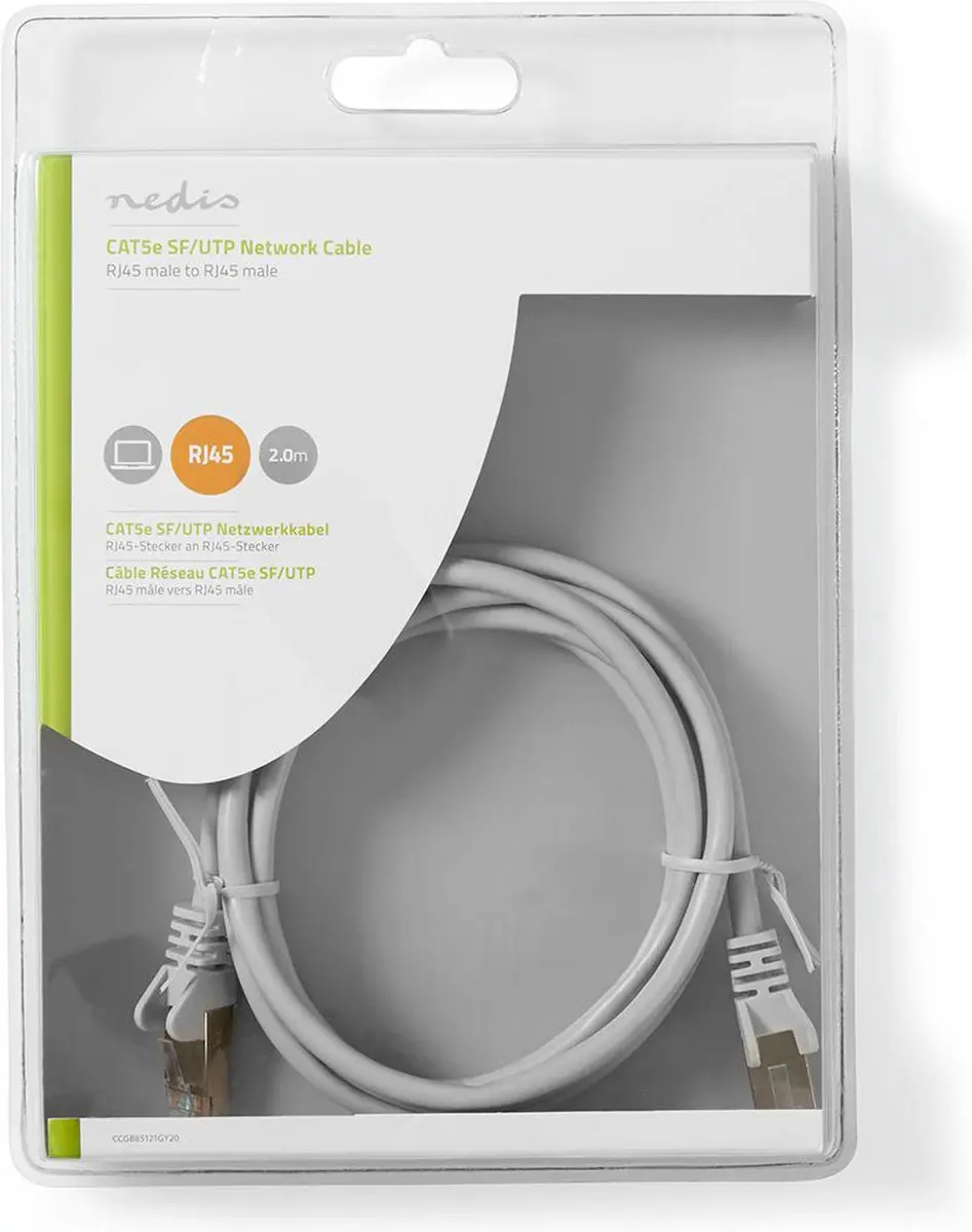 Nedis CAT5e Netwerkkabel CCGB85121GY20 - 2m - Grijs