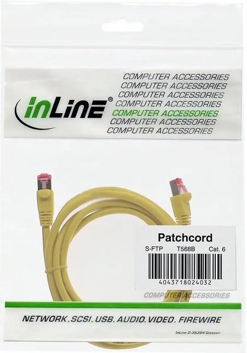 InLine Patchkabel S/FTP Cat.6 3m - Geel