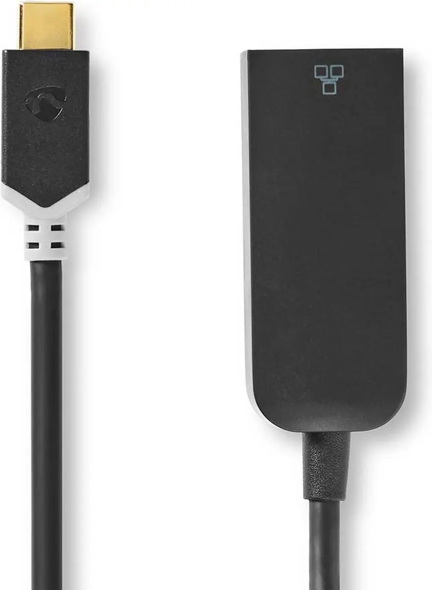 Nedis USB-C naar RJ45 Netwerkadapter 1000 Mbps - 0,2m - Antraciet