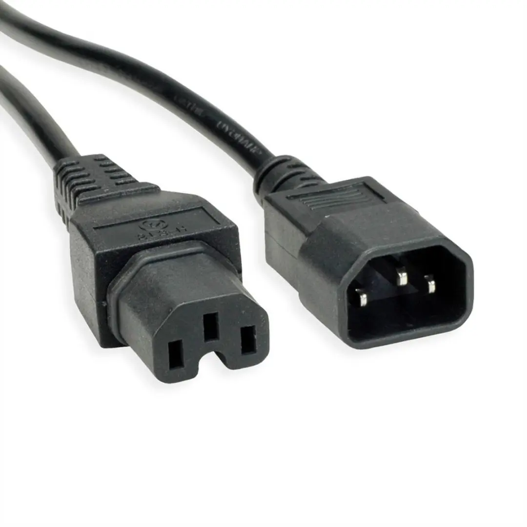 Value IEC320/C14 naar C15 Stroomkabel - 1m - Zwart