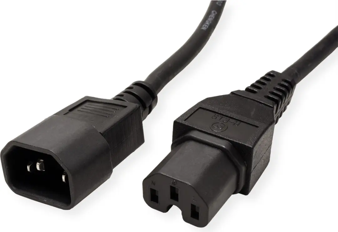 Value IEC320/C14 naar C15 Stroomkabel - 1m - Zwart