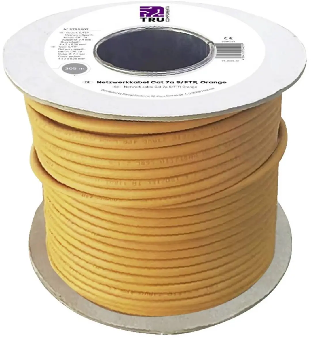 Tru Components CAT 7a Netwerkkabel 305m - Oranje