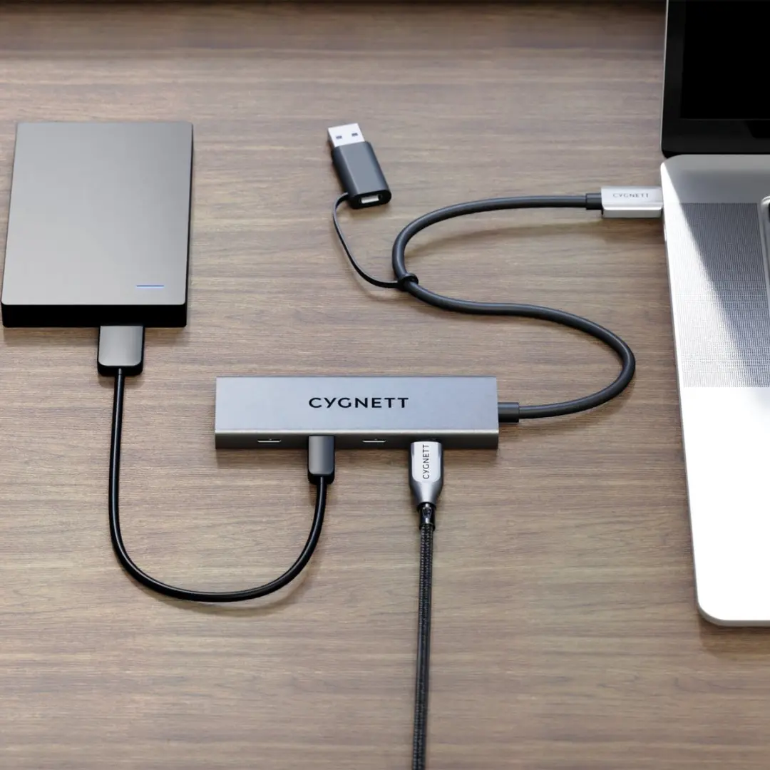 Cygnett USB-A/USB-C naar USB-C Hub - Zilver - afbeelding 3 van 3