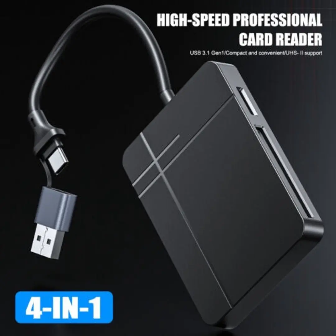 NÖRDIC CRD-027 Kaartlezer - USB-C 3.1 5Gbps - 1TB - Zwart