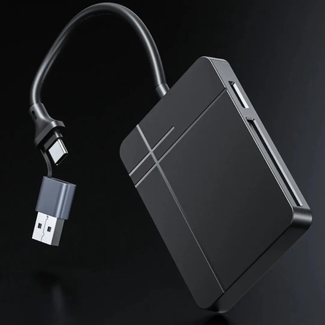 NÖRDIC CRD-027 Kaartlezer - USB-C 3.1 5Gbps - 1TB - Zwart
