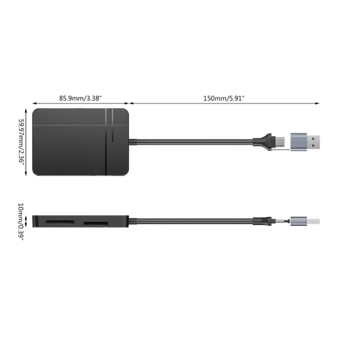 NÖRDIC CRD-027 Kaartlezer - USB-C 3.1 5Gbps - 1TB - Zwart