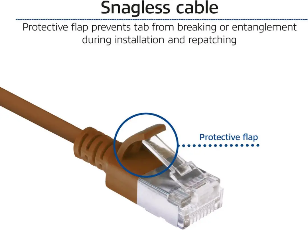 ACT Bruine LSZH U/FTP CAT6A Patchkabel 0,25m - Snagless RJ45