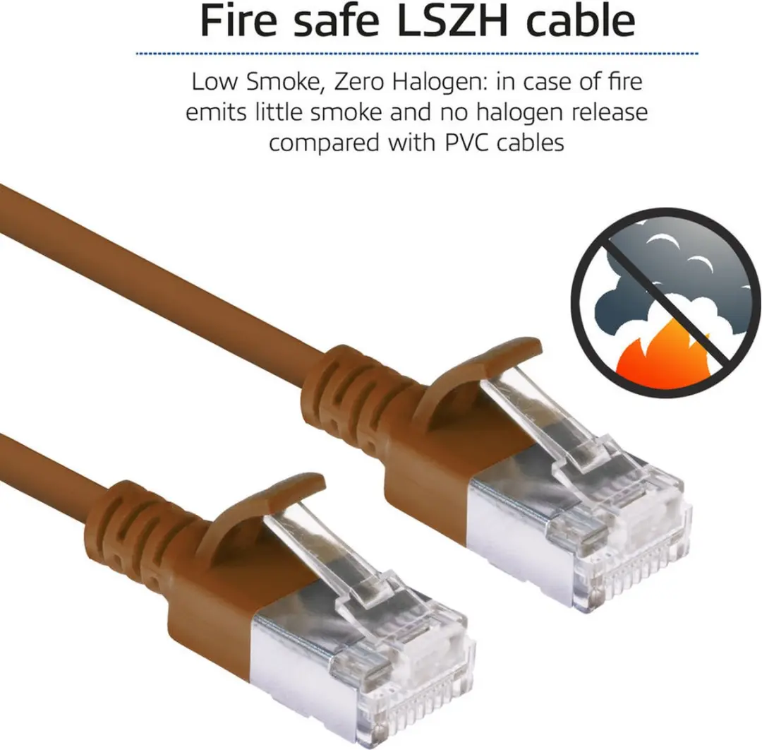 ACT Bruine LSZH U/FTP CAT6A Patchkabel 0,25m - Snagless RJ45