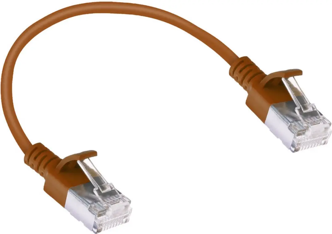 ACT Bruine LSZH U/FTP CAT6A Patchkabel 0,25m - Snagless RJ45