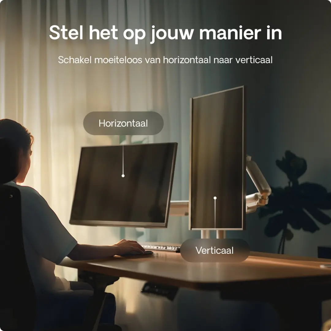 Desktronic Monitorarm Dubbel SKU_421 - 17-32" - Wit