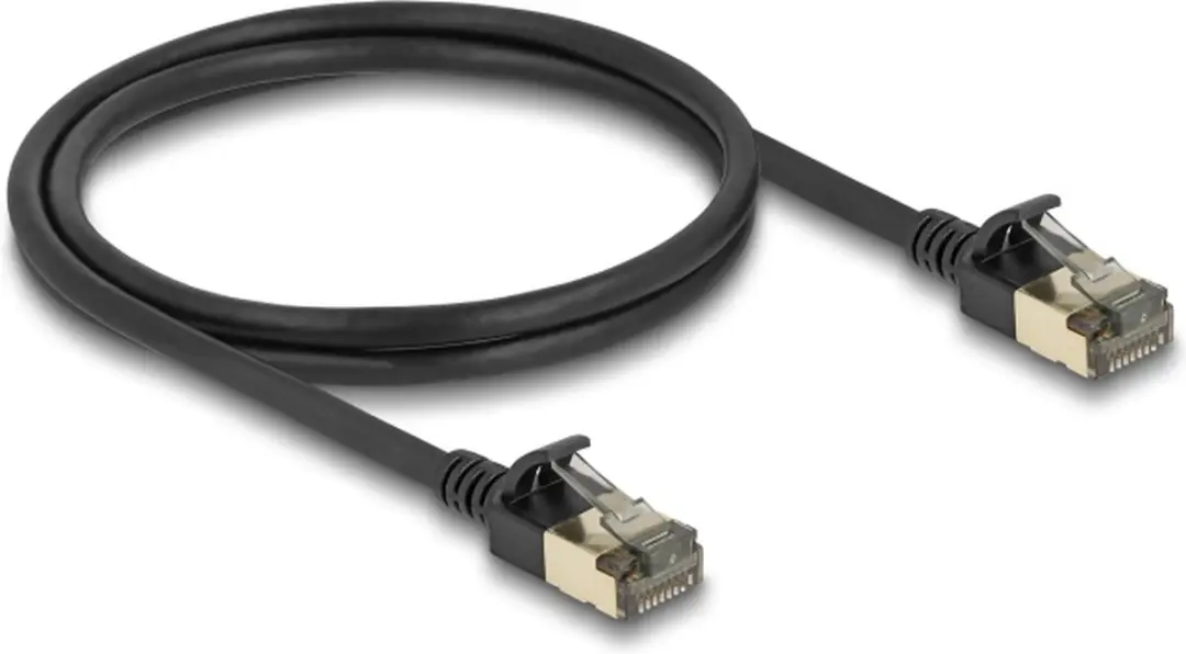 Delock RJ45 Cat.8.1 F/FTP Netwerkkabel 1m - Zwart