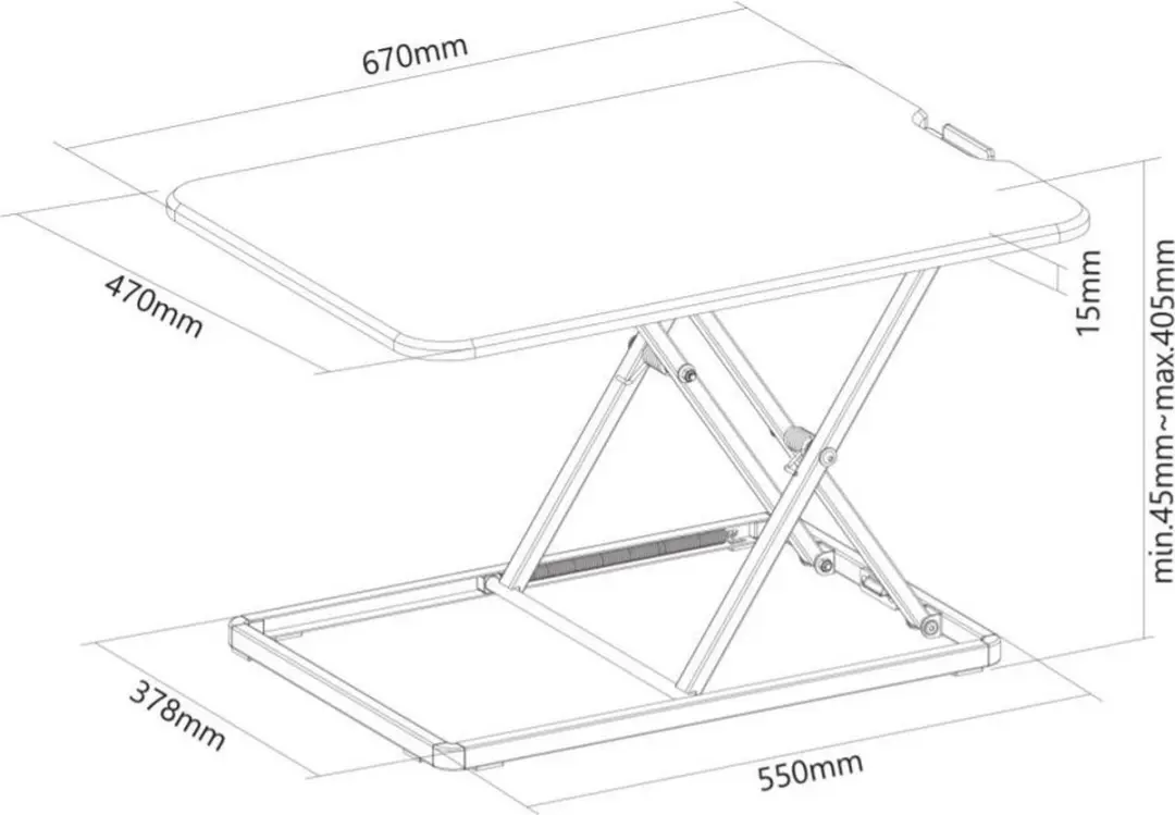 Neomounts NS-WS050BLACK Zit-stawerkplek - 5 hoogtes - 20" - Zwart