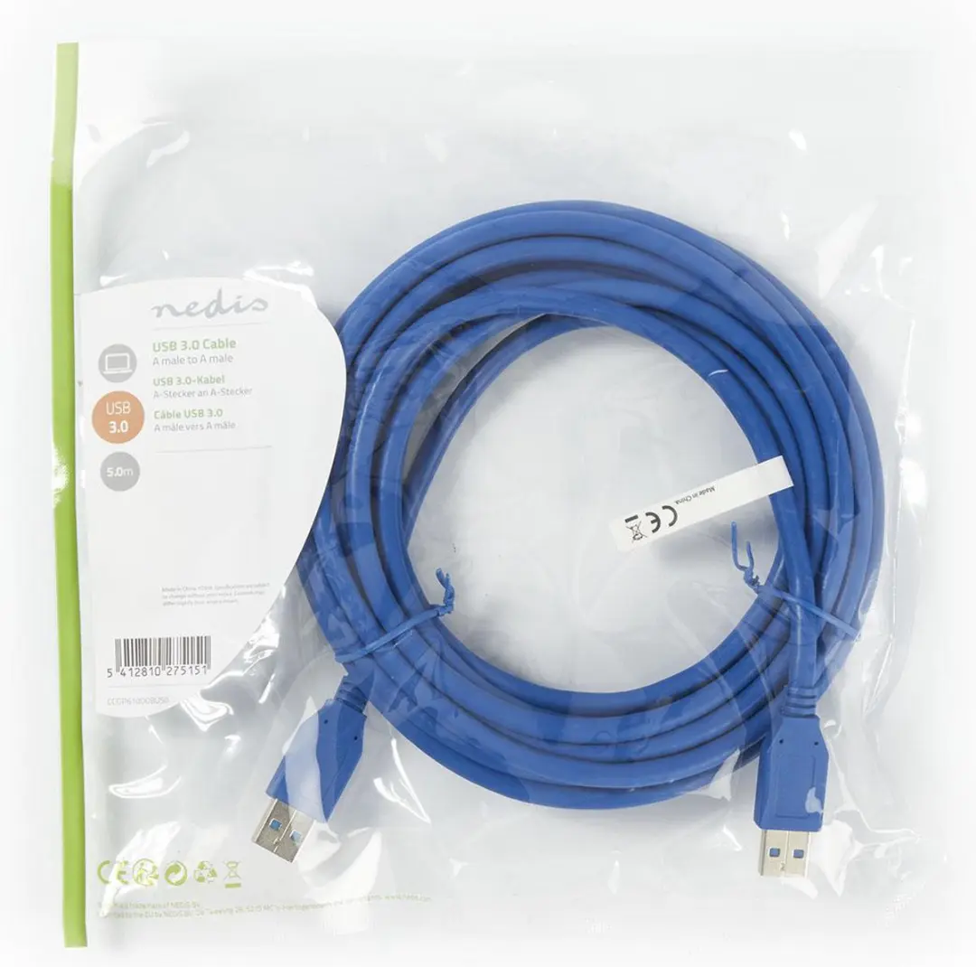 Nedis USB 3.2 Gen 1 A-A Kabel 5m - Blauw