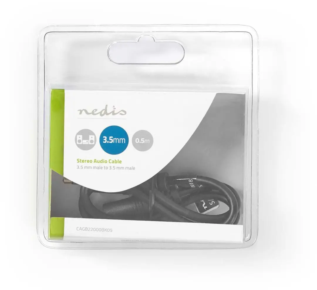 Nedis Stereo-Audiokabel 3,5mm - 0,5m - Zwart