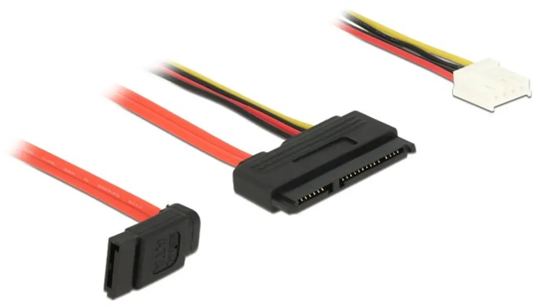 Delock Floppy naar SATA Data & Voeding Kabel - 6Gbit/s - Rood - 0,3m