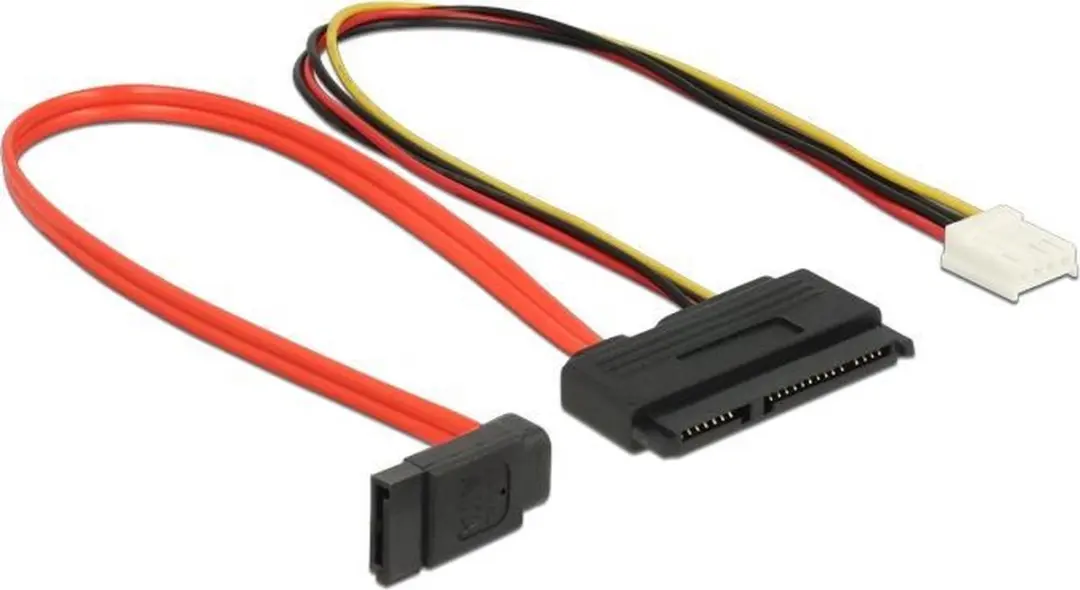 Delock Floppy naar SATA Data & Voeding Kabel - 6Gbit/s - Rood - 0,3m
