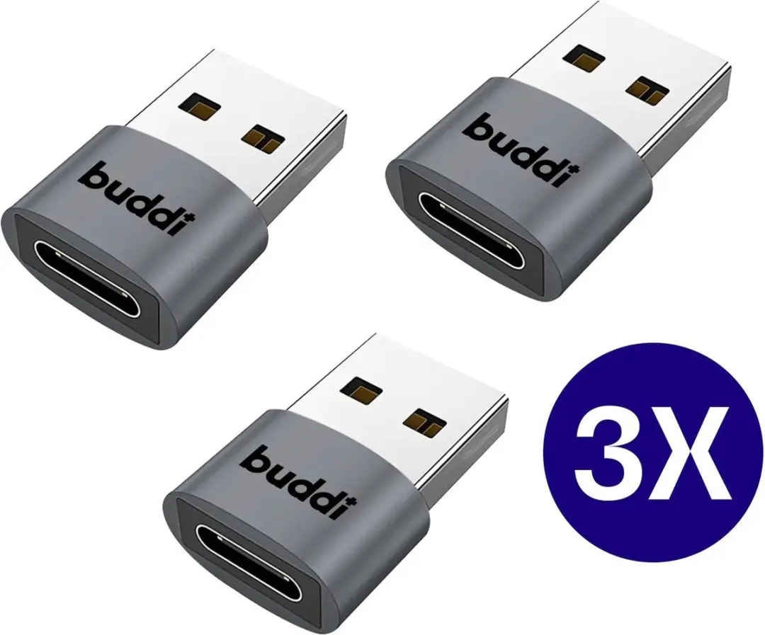Buddi Ease USB-C naar USB-A Adapter