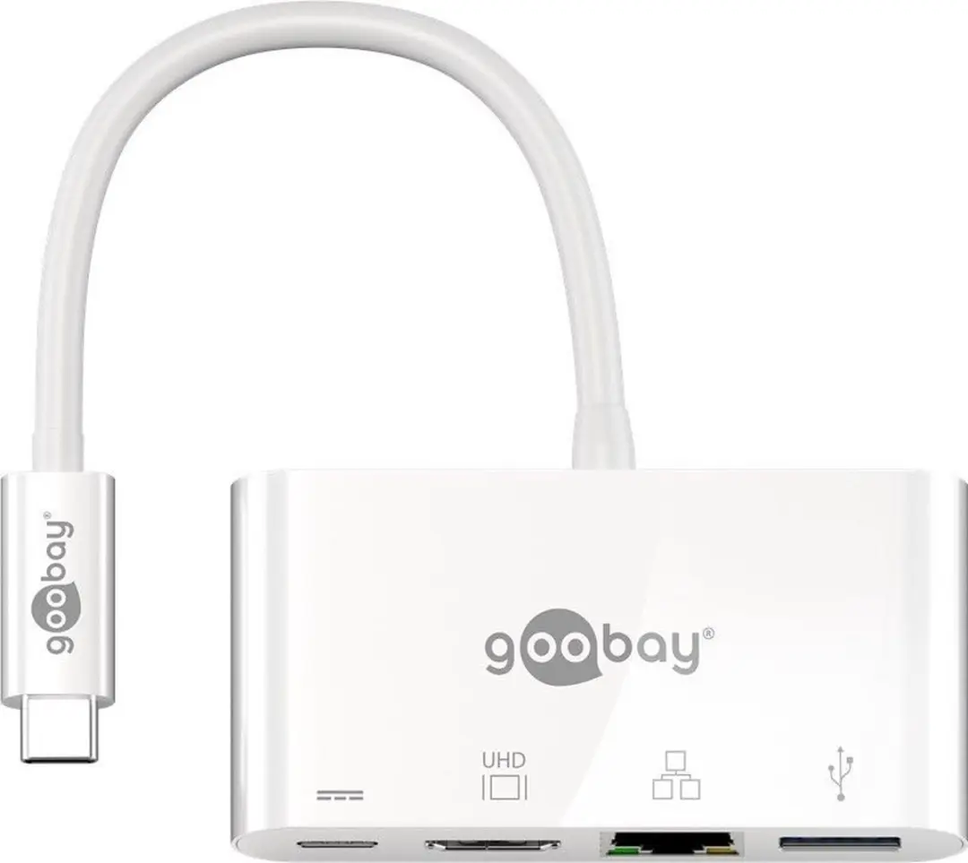 Goobay USB-C naar HDMI/USB-A/USB-C PD/RJ45 Adapter 4K30