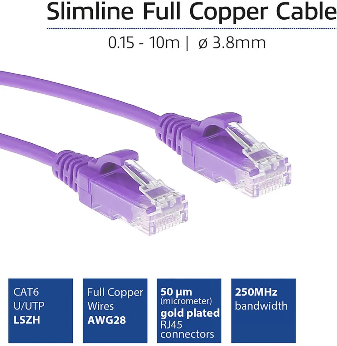 ACT Paarse LSZH CAT6 Patchkabel 2m - DC9302