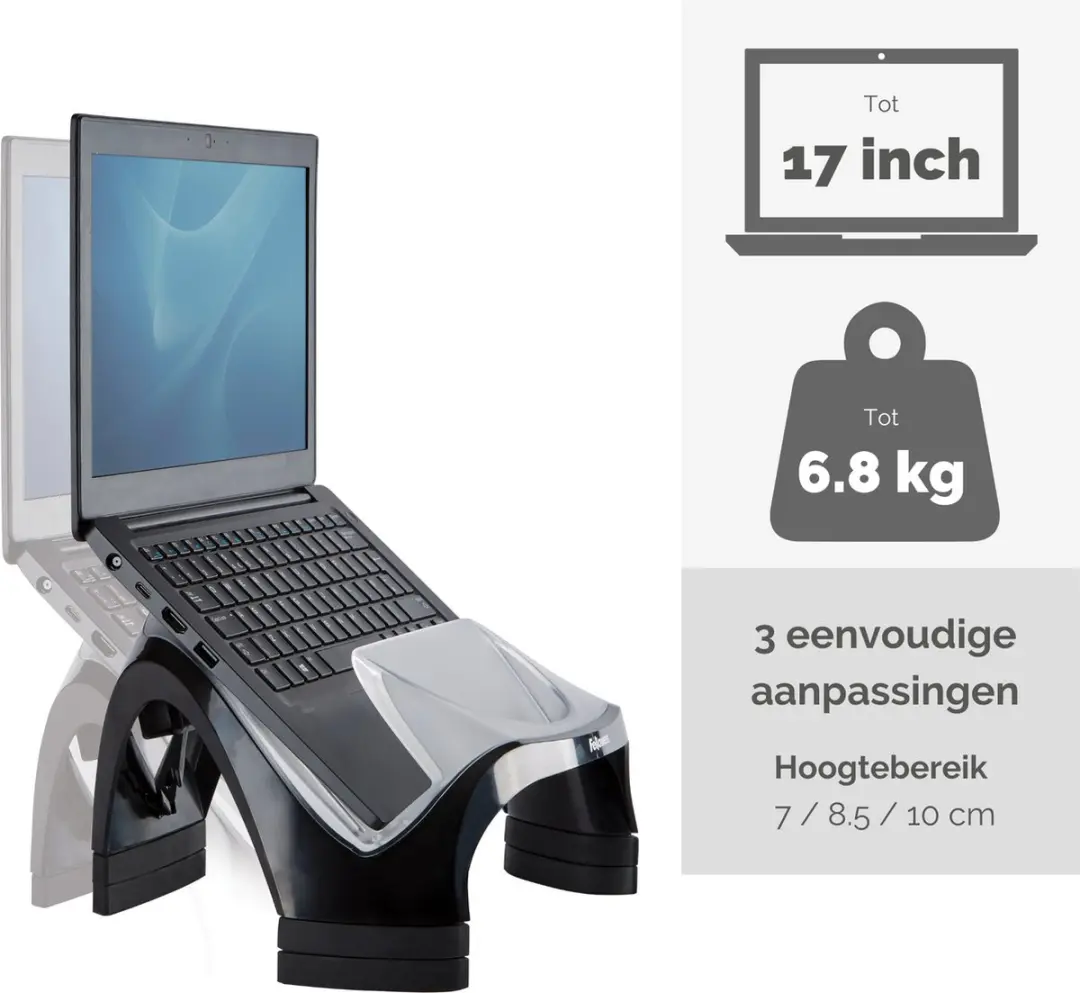 Fellowes Smart Suites Laptopstandaard 1387696 - 17" - Zwart - afbeelding 6 van 6