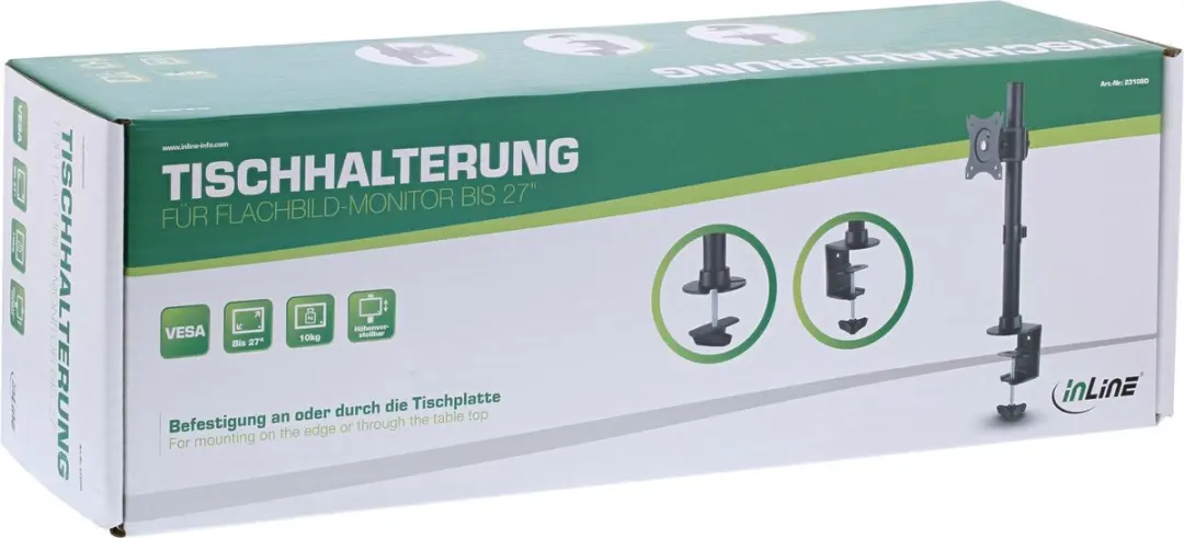 InLine Tafelbevestiging LCD/LED tot 69cm - 10kg - Zwart