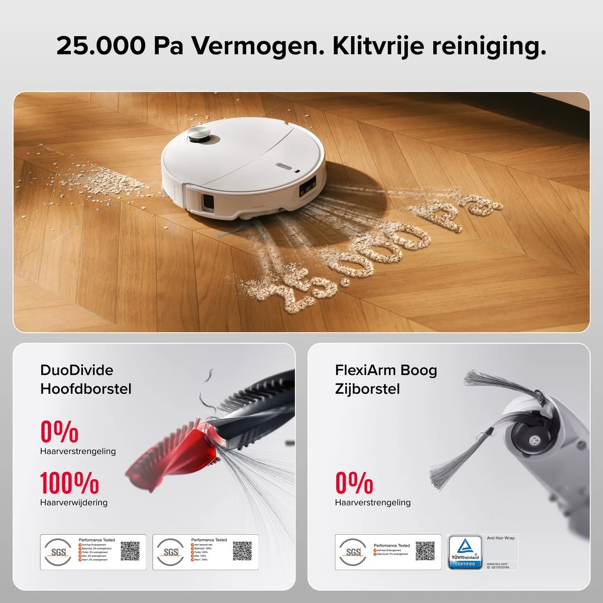 Roborock Qrevo Curv 2 Pro Robotstofzuiger - 25.000 Pa Wit