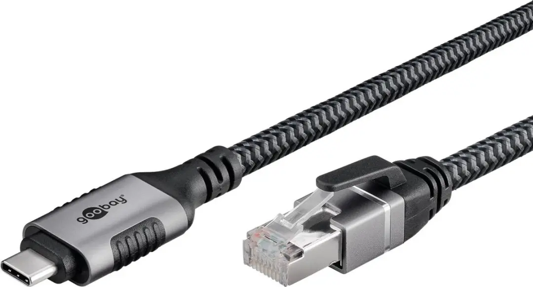 Goobay USB-C naar RJ45 LAN Kabel CAT6 - 2m - Zwart