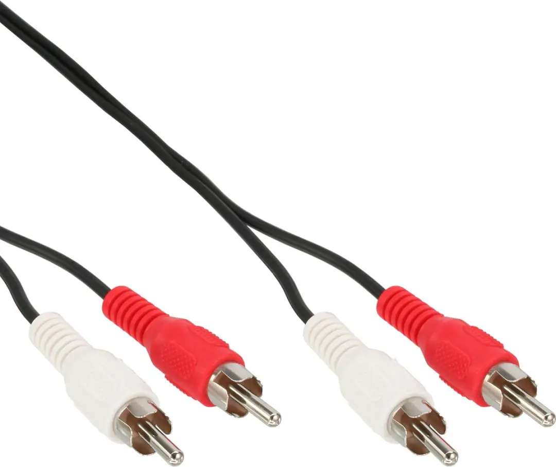 InLine Cinch Kabel 2x M/M 5m - Zwart