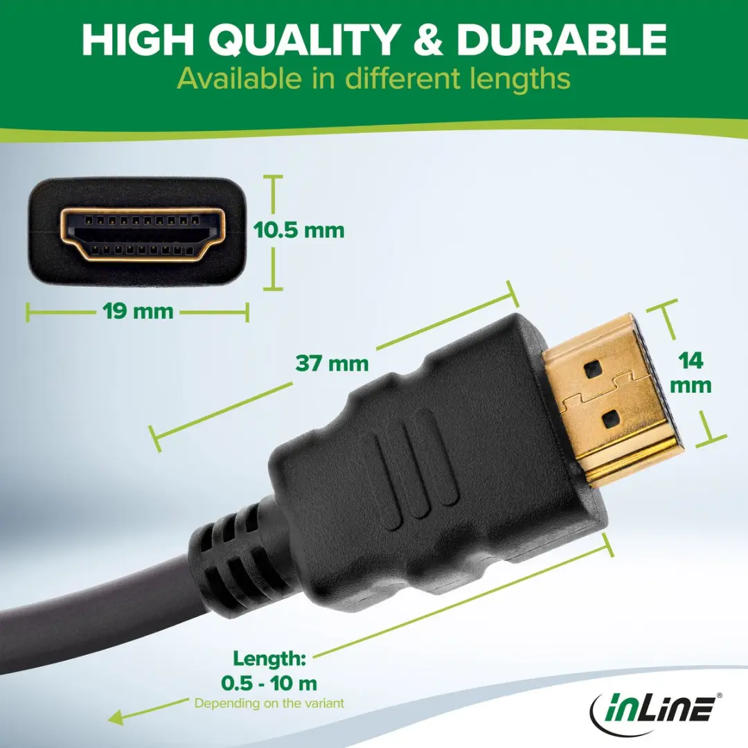 InLine HDMI High Speed Kabel met Ethernet - 0.5m - Zwart