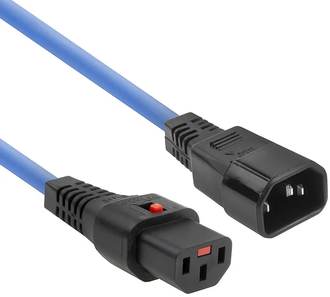 ACT PC1086 AK5198 Netsnoer C13-IEC Lock 1m - Blauw