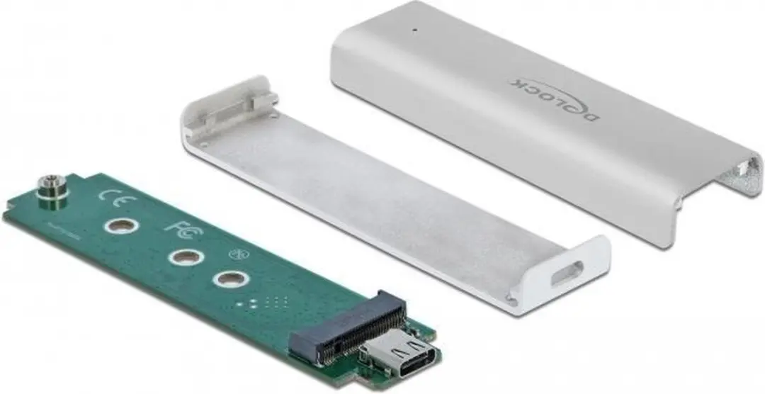 Delock M.2 NVMe USB-C Behuizing 10Gbps - Zilver