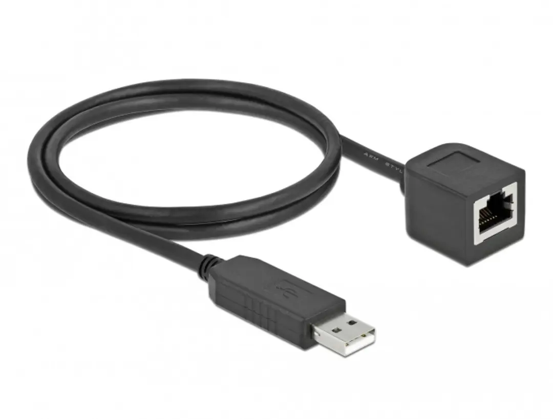 Delock USB 2.0 naar RS-232 RJ45 Kabel 1m - FTDI Chipset - Zwart