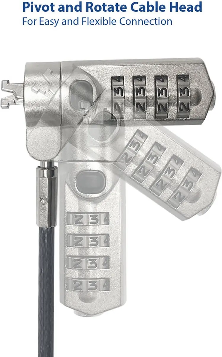 ACT AC9025 Laptopslot - Cijferslot - 2m - Zilver