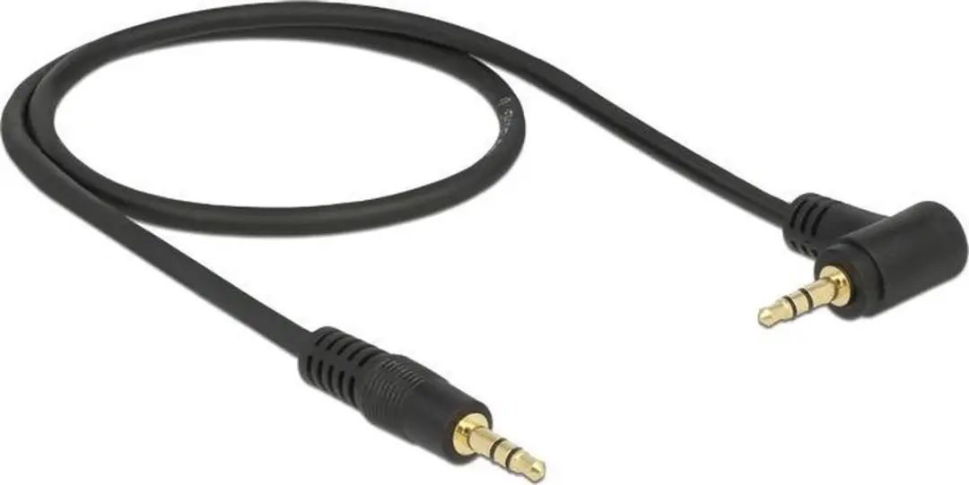 Delock 3,5mm Jack Stereo Audio Kabel - Haaks - Verguld/Zwart - 0,5m