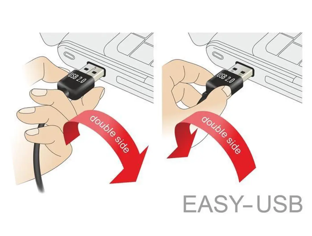 Delock USB-A naar USB-B Haaks Kabel 2.0 - 1m - 2A - Zwart