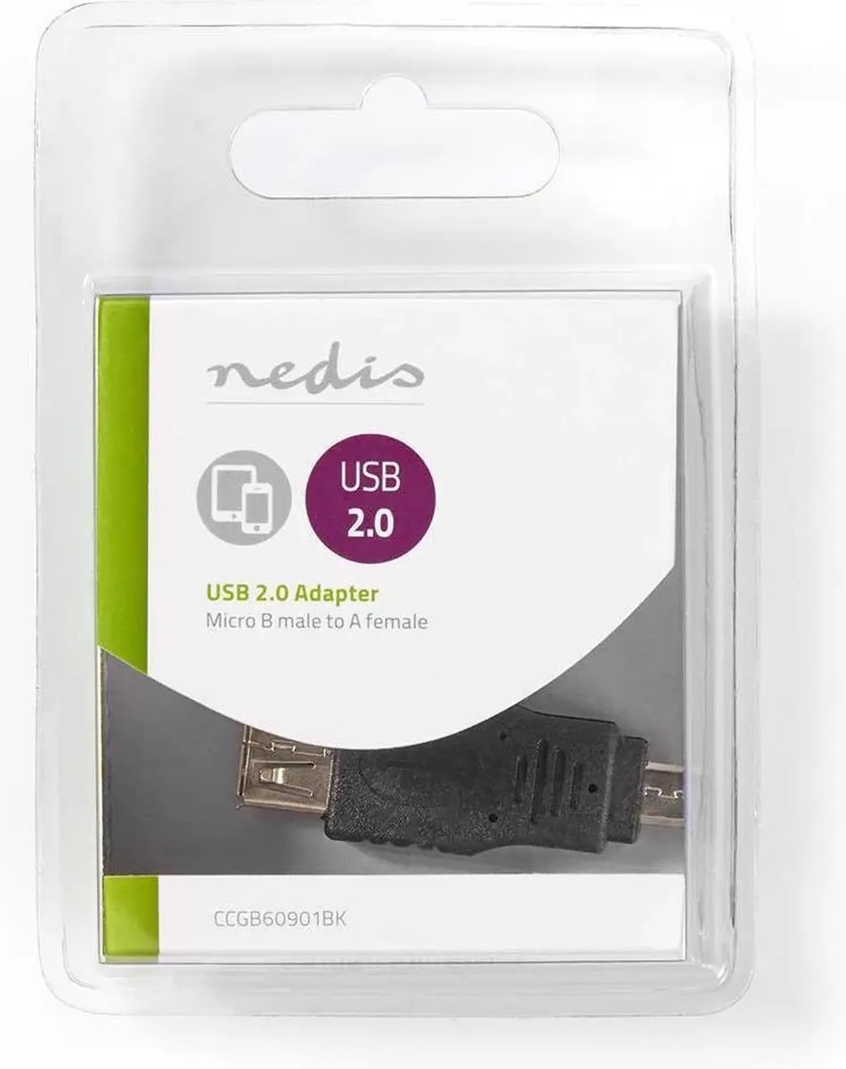 Nedis USB Micro-B Adapter CCGP60901BK - USB-A Female - Zwart - afbeelding 6 van 6
