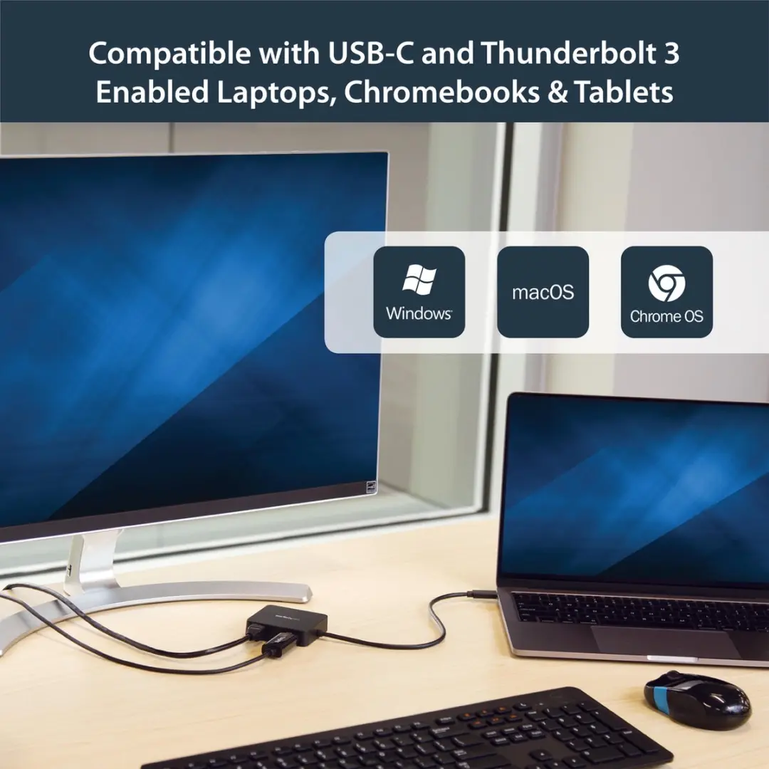 Startech DKT30CHD USB Hub - Zwart